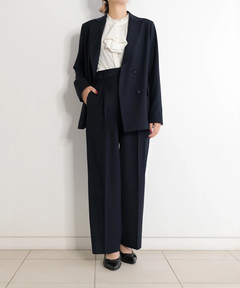 ICHIE STRAWBERRY-FIELDS(イチエ ストロベリーフィールズ) |ウールブレンドタックストレートパンツ