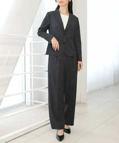 ICHIE STRAWBERRY-FIELDS(イチエ ストロベリーフィールズ) |ウールブレンドタックストレートパンツ