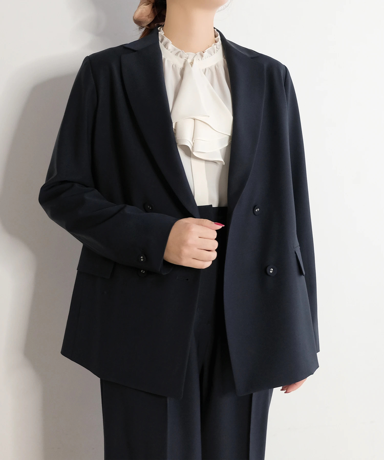 ICHIE STRAWBERRY-FIELDS(イチエ ストロベリーフィールズ) |ウールブレンドダブルジャケット