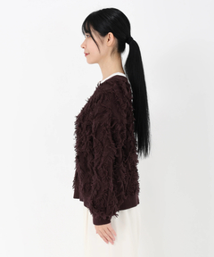 ICHIE STRAWBERRY-FIELDS(イチエ ストロベリーフィールズ) |ランダムフリンジＶネックニット