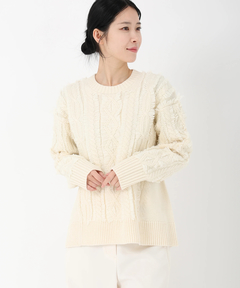 ICHIE STRAWBERRY-FIELDS(イチエ ストロベリーフィールズ) |フリンジアラン柄ニット