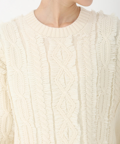 ICHIE STRAWBERRY-FIELDS(イチエ ストロベリーフィールズ) |フリンジアラン柄ニット