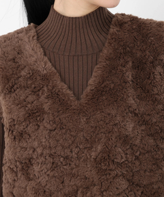 ICHIE STRAWBERRY-FIELDS(イチエ ストロベリーフィールズ) |フェイクファージレ＊リブニットワンピースセットアップ