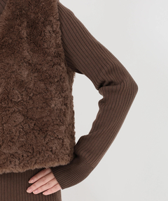 ICHIE STRAWBERRY-FIELDS(イチエ ストロベリーフィールズ) |フェイクファージレ＊リブニットワンピースセットアップ