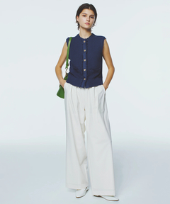 ICHIE STRAWBERRY-FIELDS(イチエ ストロベリーフィールズ) |フリンジトリミングニットジレ