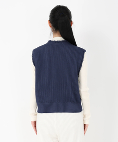 ICHIE STRAWBERRY-FIELDS(イチエ ストロベリーフィールズ) |フリンジトリミングニットジレ