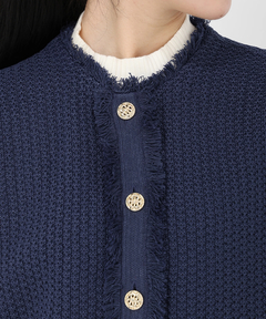 ICHIE STRAWBERRY-FIELDS(イチエ ストロベリーフィールズ) |フリンジトリミングニットジレ