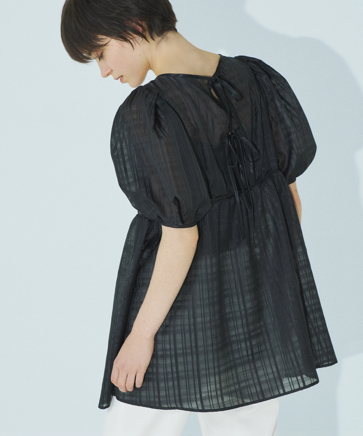 UNIVERVALMUSE（ユニバーバルミューズ）｜シアーチェックペプラム