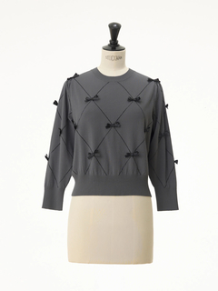 UNIVERVALMUSE(ユニバーバルミューズ) |リボンアーガイルチェックニット