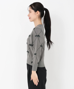 UNIVERVALMUSE(ユニバーバルミューズ) |リボンアーガイルチェックニット