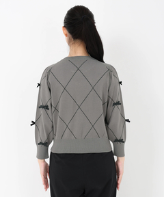 UNIVERVALMUSE(ユニバーバルミューズ) |リボンアーガイルチェックニット