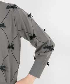 UNIVERVALMUSE(ユニバーバルミューズ) |リボンアーガイルチェックニット