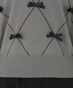 UNIVERVALMUSE(ユニバーバルミューズ) |リボンアーガイルチェックニット