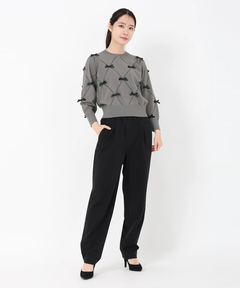 UNIVERVALMUSE(ユニバーバルミューズ) |リボンアーガイルチェックニット