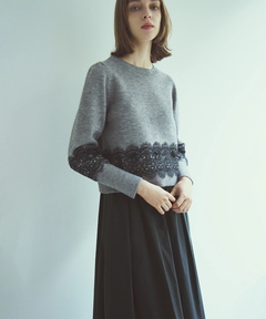 UNIVERVALMUSE(ユニバーバルミューズ) |レース＊リボンアクセントニット