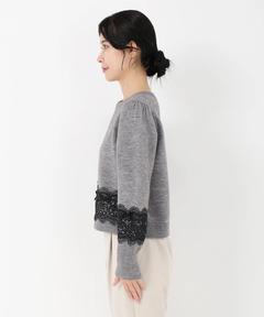 UNIVERVALMUSE(ユニバーバルミューズ) |レース＊リボンアクセントニット