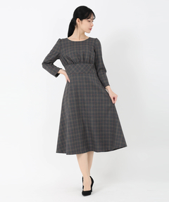 UNIVERVALMUSE(ユニバーバルミューズ) |チェックフィットアンドフレアーワンピース