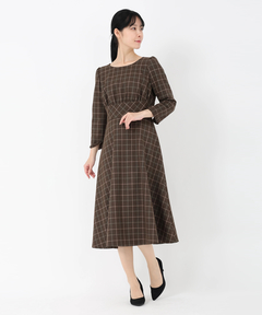 UNIVERVALMUSE(ユニバーバルミューズ) |チェックフィットアンドフレアーワンピース