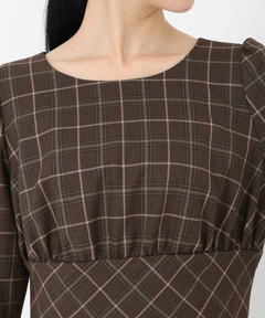 UNIVERVALMUSE(ユニバーバルミューズ) |チェックフィットアンドフレアーワンピース