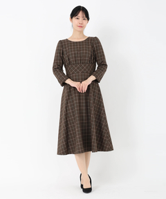 UNIVERVALMUSE(ユニバーバルミューズ) |チェックフィットアンドフレアーワンピース