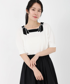 UNIVERVALMUSE(ユニバーバルミューズ) |バイカラーリボンニット