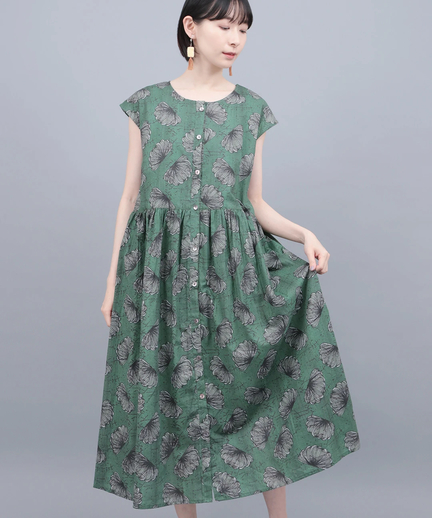 Shanti Shanti フローラルリズムコットンワンピース【WEB限定】